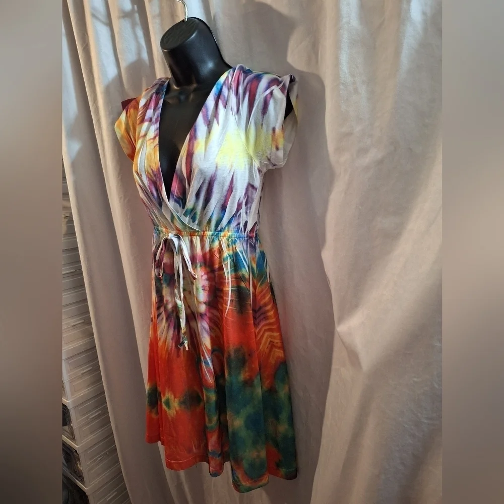 Colorful Tie-Dye Midi Dress